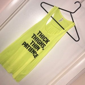 Workout tank Thick thighs thin patience